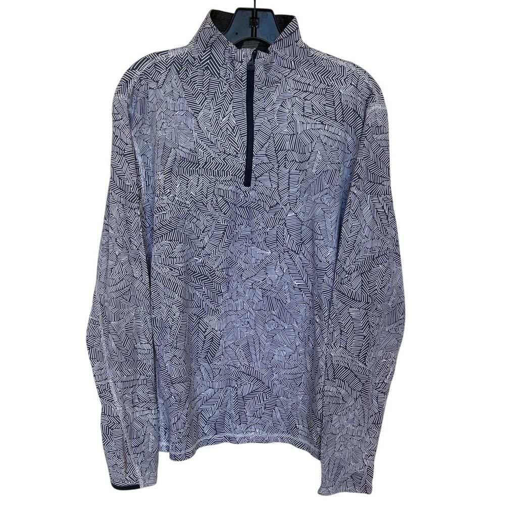 Greyson Mens Performance Long Sleeve Quarter Zip Pullover Golf Shirt AOP size M